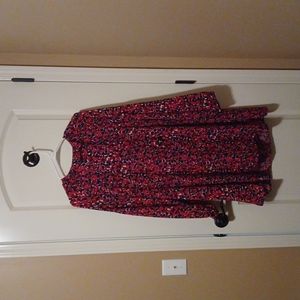 Long sleeve pattern dress, L